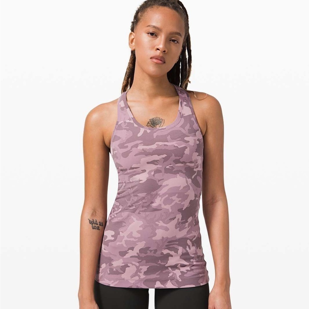 Lululemon Cool Racerback II *Nulu Incognito Camo Pink Taupe Multi